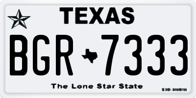 TX license plate BGR7333
