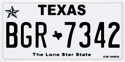 TX license plate BGR7342