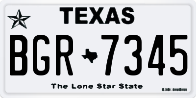 TX license plate BGR7345