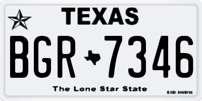 TX license plate BGR7346
