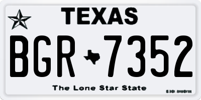 TX license plate BGR7352