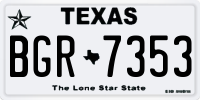 TX license plate BGR7353