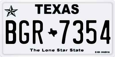 TX license plate BGR7354
