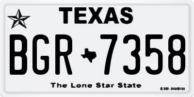 TX license plate BGR7358