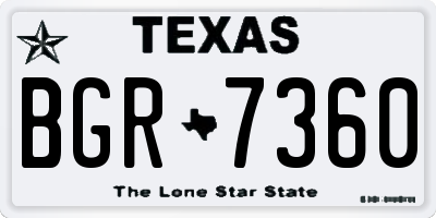 TX license plate BGR7360