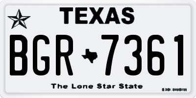 TX license plate BGR7361