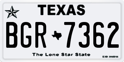 TX license plate BGR7362