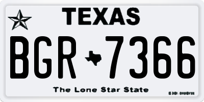 TX license plate BGR7366