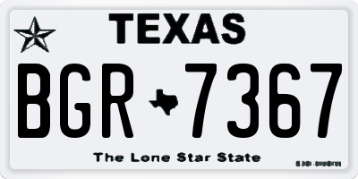 TX license plate BGR7367