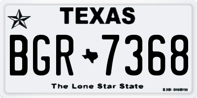 TX license plate BGR7368