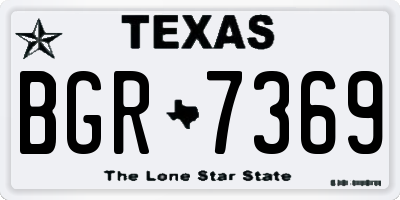 TX license plate BGR7369