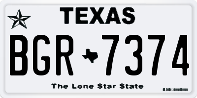 TX license plate BGR7374