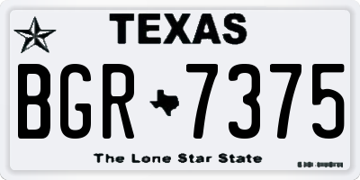 TX license plate BGR7375