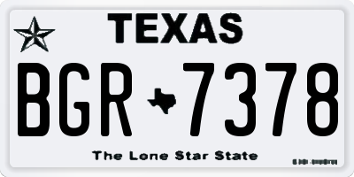 TX license plate BGR7378