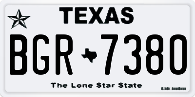 TX license plate BGR7380