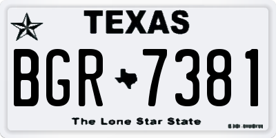 TX license plate BGR7381