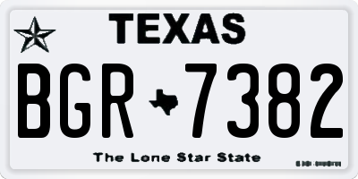 TX license plate BGR7382