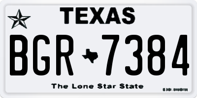 TX license plate BGR7384