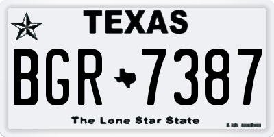 TX license plate BGR7387