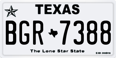 TX license plate BGR7388