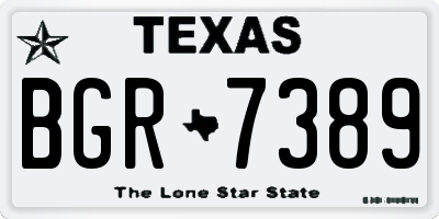 TX license plate BGR7389