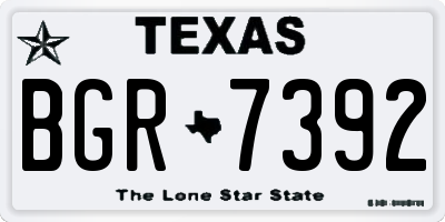 TX license plate BGR7392