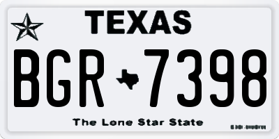 TX license plate BGR7398