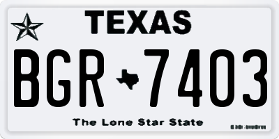 TX license plate BGR7403