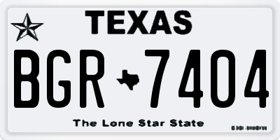 TX license plate BGR7404