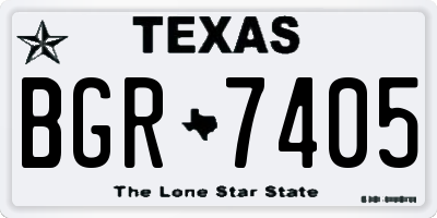 TX license plate BGR7405