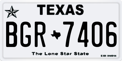 TX license plate BGR7406