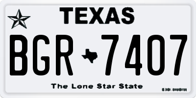 TX license plate BGR7407
