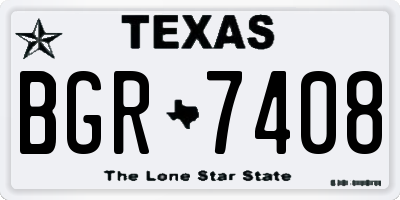 TX license plate BGR7408