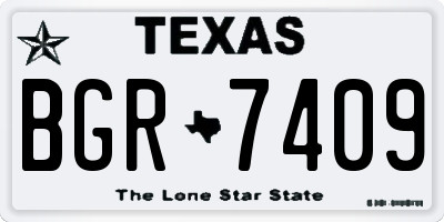TX license plate BGR7409