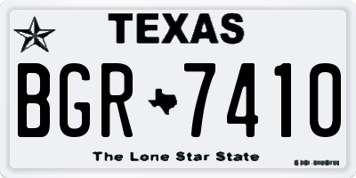 TX license plate BGR7410