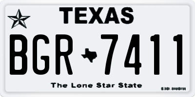 TX license plate BGR7411