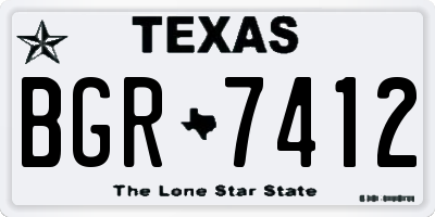 TX license plate BGR7412