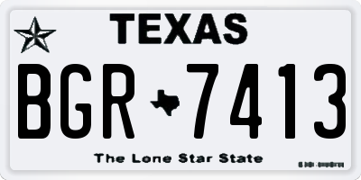 TX license plate BGR7413