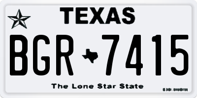 TX license plate BGR7415
