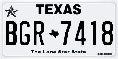 TX license plate BGR7418