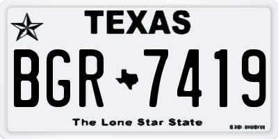TX license plate BGR7419