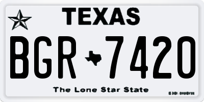 TX license plate BGR7420