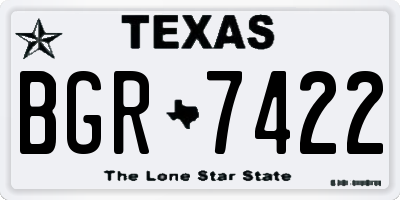 TX license plate BGR7422