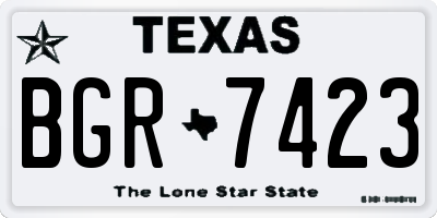 TX license plate BGR7423