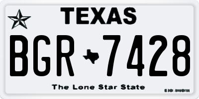 TX license plate BGR7428