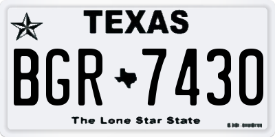 TX license plate BGR7430