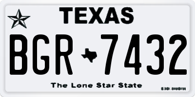 TX license plate BGR7432