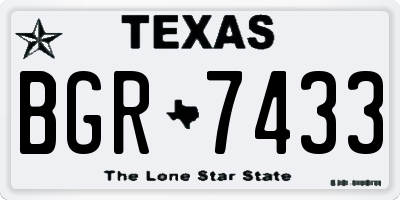 TX license plate BGR7433