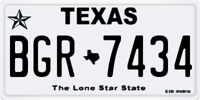 TX license plate BGR7434