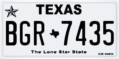 TX license plate BGR7435
